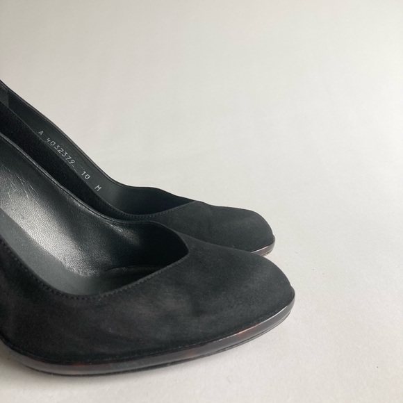 Stuart Weitzman Black Suede Genuine Leather Pumps size 10 - Picture 4 of 15